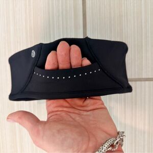 lululemon athletica Black Reflective Running Headband with Ear Cutout